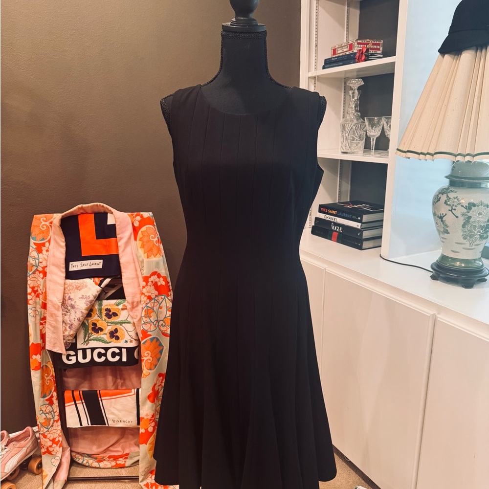 Calvin Klein Black Sheath Mini Dress Mock Neck
